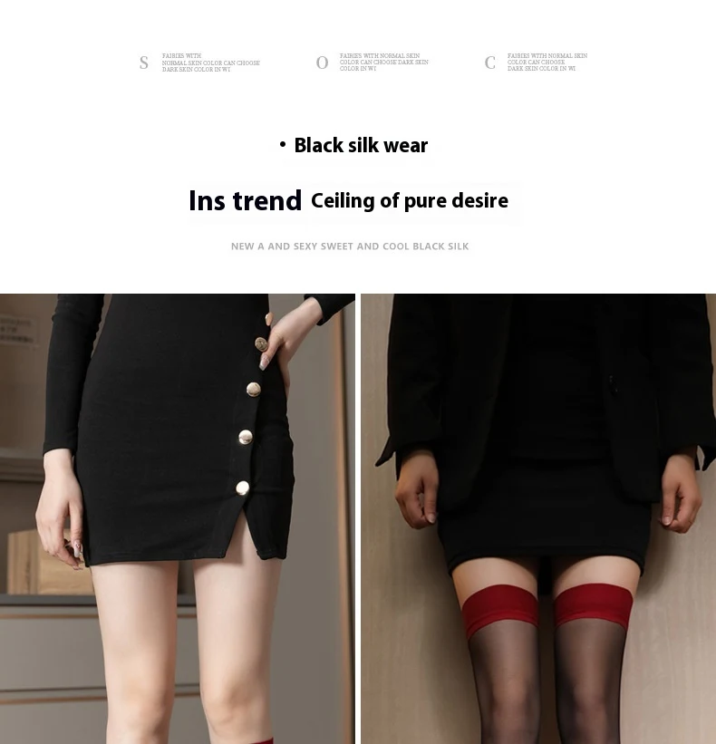 Title 13, Black Silk Stockings Anti-Snagging Durable Thin...