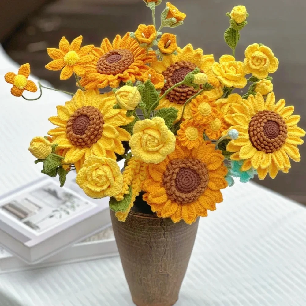 Sunflower Flower Material Package Hand-woven DIY Wool Craft your own stunning sunflower blooms with this hand-woven wool — photo 4