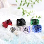 Anel de cristal de aço titânio para homens e mulheres, joia elegante e duradoura. Resistente e com design moderno, perfeito para presente. — foto 5