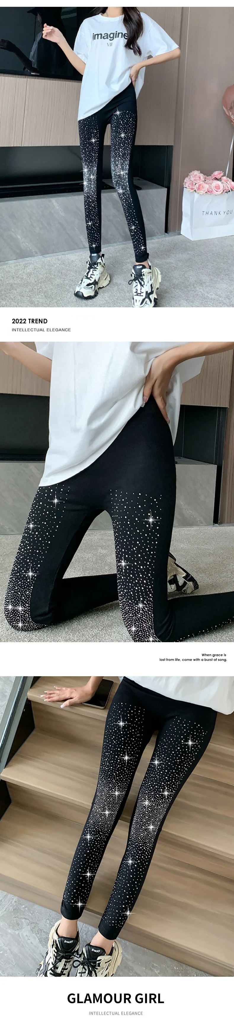 Title 7, Shiny Rhinestone Leggings For Women. Sparkling ...