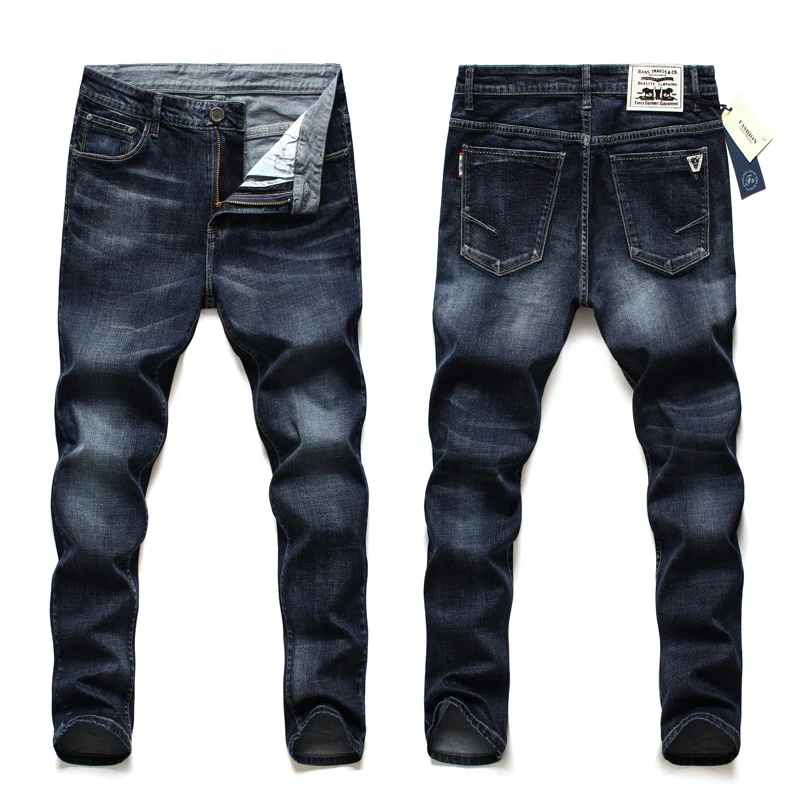 Heren Jeans Lente & Herfst Straight Slim Taille. Comfortabele en stijlvolle broek voor dagelijks gebruik, perfecte pasvorm en look. — foto 5