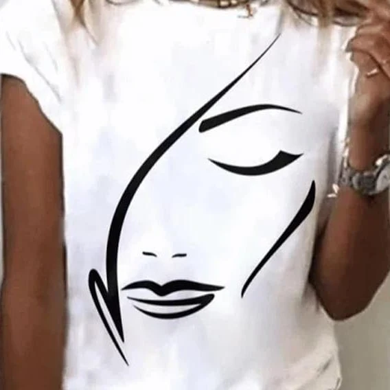 Camiseta esportiva feminina de manga curta com estampa 3D — foto 5