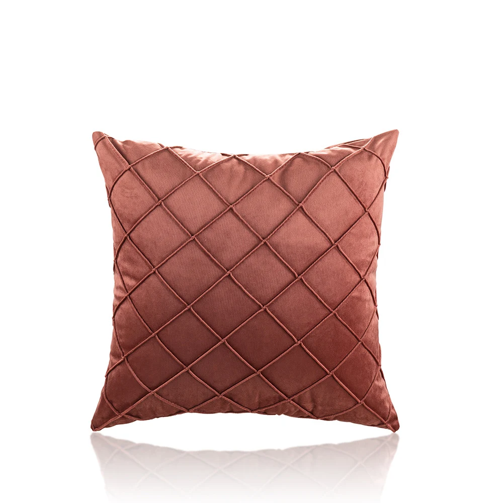 Fronha de travesseiro xadrez de veludo de cor pura para sofá, cama e casa, almofada de pelúcia curta, conforto e estilo. — foto 5