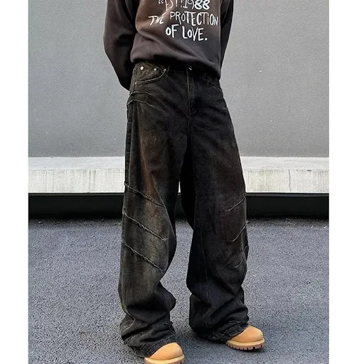 Title 3, "High Street Design" heren jeans met distressed...