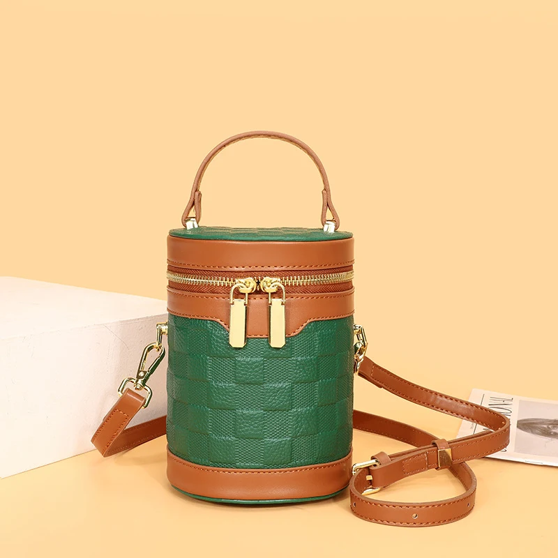 Leather Niche Cylinder Bag Fashion Women's Messenger Portable Stylish Design Perfect for Everyday Use and Adding Eleganc — photo 7