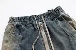 Rechte, losse jeans met wijde pijpen, gewassen en verloopkleur, High Street Hip Hop stijl, voor een relaxte en trendy look. — foto 9