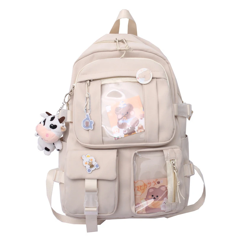 Schooltas meisje Koreaans Ulzzang junior middelbare school schattig meisje hart Ins Harajuku stijl rugzak voor school. — foto 6