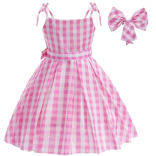 Title 2, Kinder cosplay-stijl bretellenjurk, geruit, get...