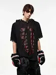 Men's Hooded Short-Sleeved Sequined Loose-fitting T-shirt. Comfortable and stylish, perfect for a casual, eye-catching l — photo 5