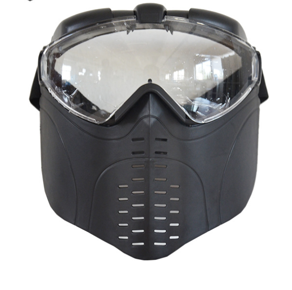 Máscara facial completa elétrica tática ventilada antiembaçante MARUI para Airsoft. Visão clara e proteção total no jogo. — foto 3