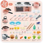 Conjunto de cozinha simulada com spray, luzes e quebra-cabeças para crianças. Brinquedo familiar que estimula a criatividade e habilidades. — foto 12