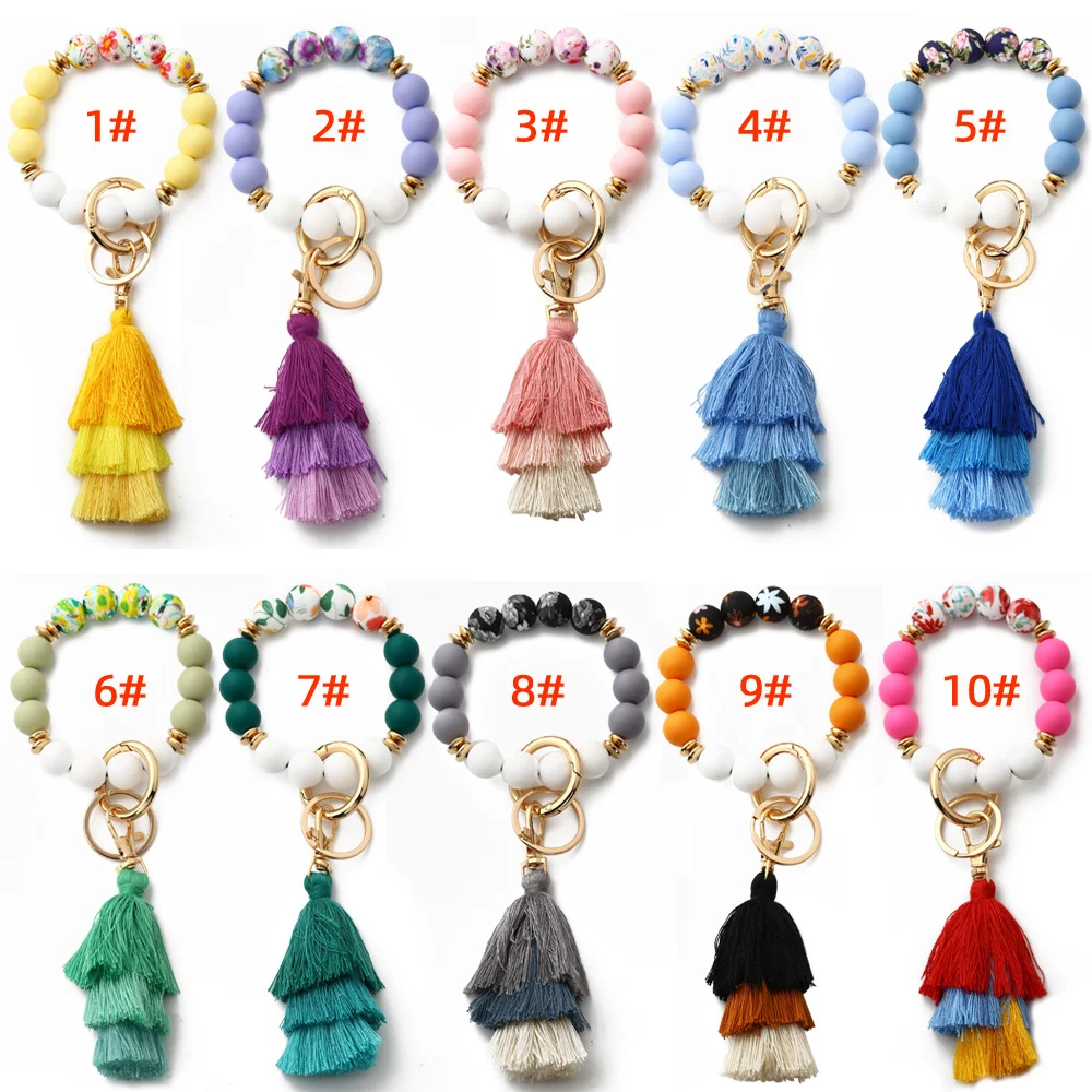Pulseira de gel sílica com padrão de borla boêmia, confortável e estilosa. Design único para um visual moderno e descontraído, ideal para qualquer evento. — foto 9