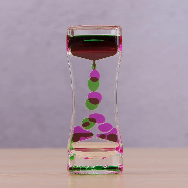 Ampulheta com óleo acrílico líquido de duas cores Decoração relaxante e presente único para amantes de design — foto 2