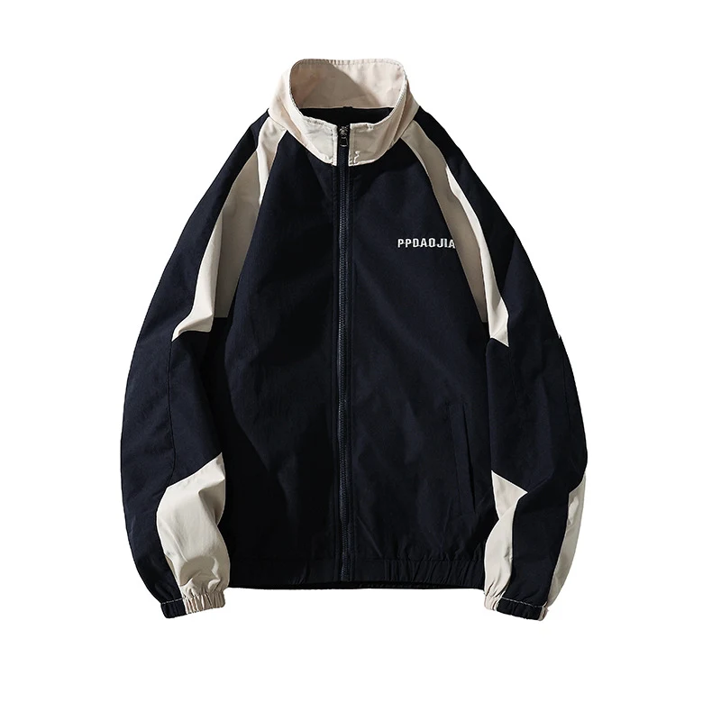 Jaqueta de trabalho outono masculina com combinação de cores, ideal para o dia a dia. Conforto e estilo para o outono. Perfeita para diversas atividades. — foto 8
