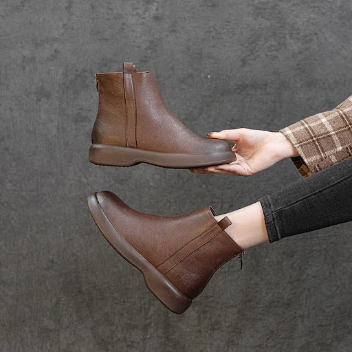 Title 6, Womens Winter Fleece-lined Flat Ankle Boots. S...
