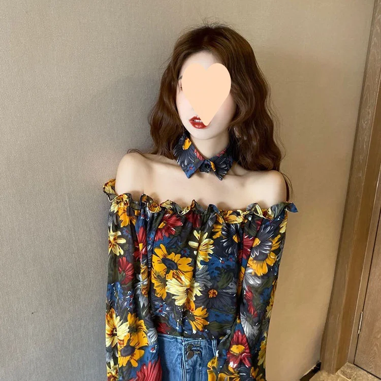 Title 2, Off Shoulder Lace Shirt Embellishment Bow Tie