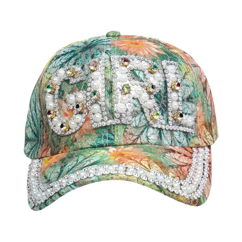 Title 13, Sequined Diamond Baseball Cap with Letter Desig...