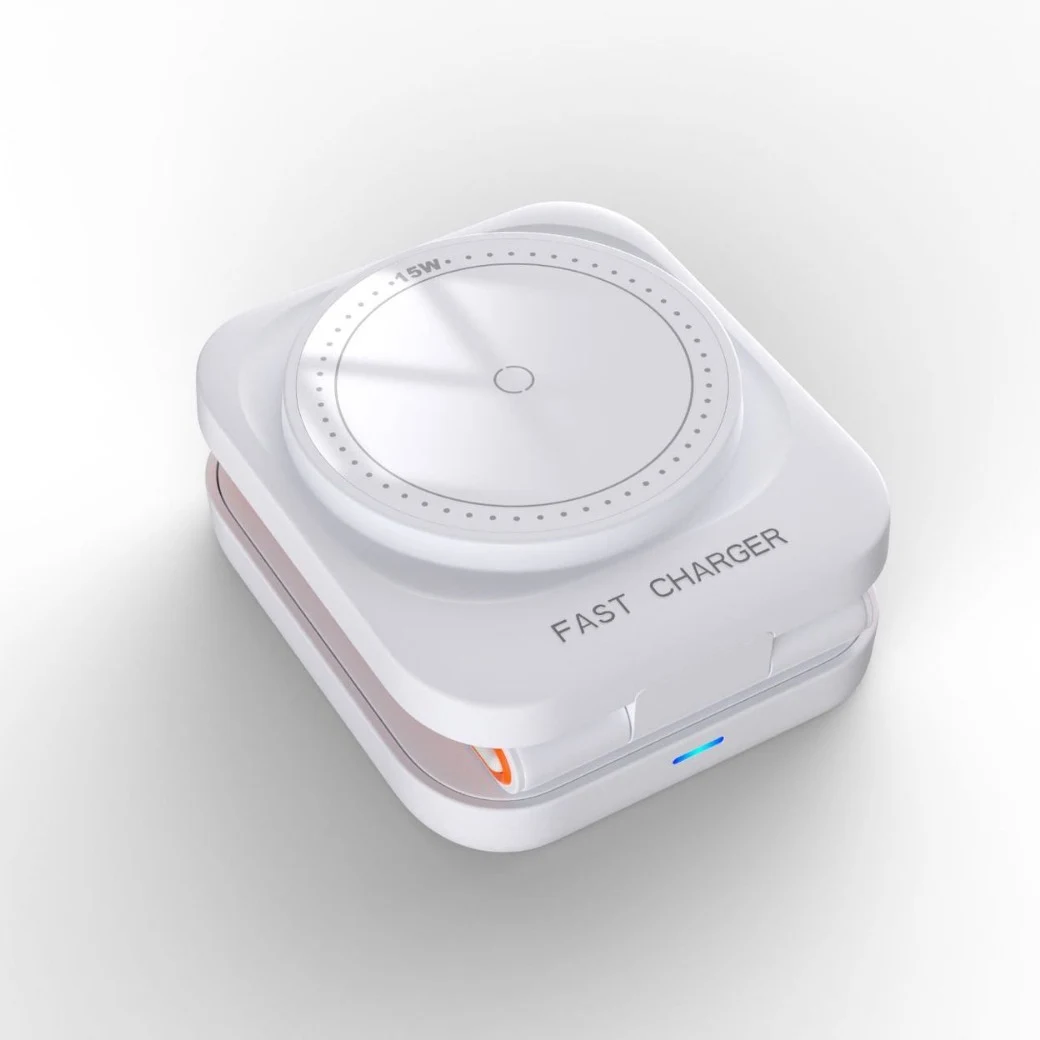Title 7, Folding Bracket Three-in-one Wireless Charger C...