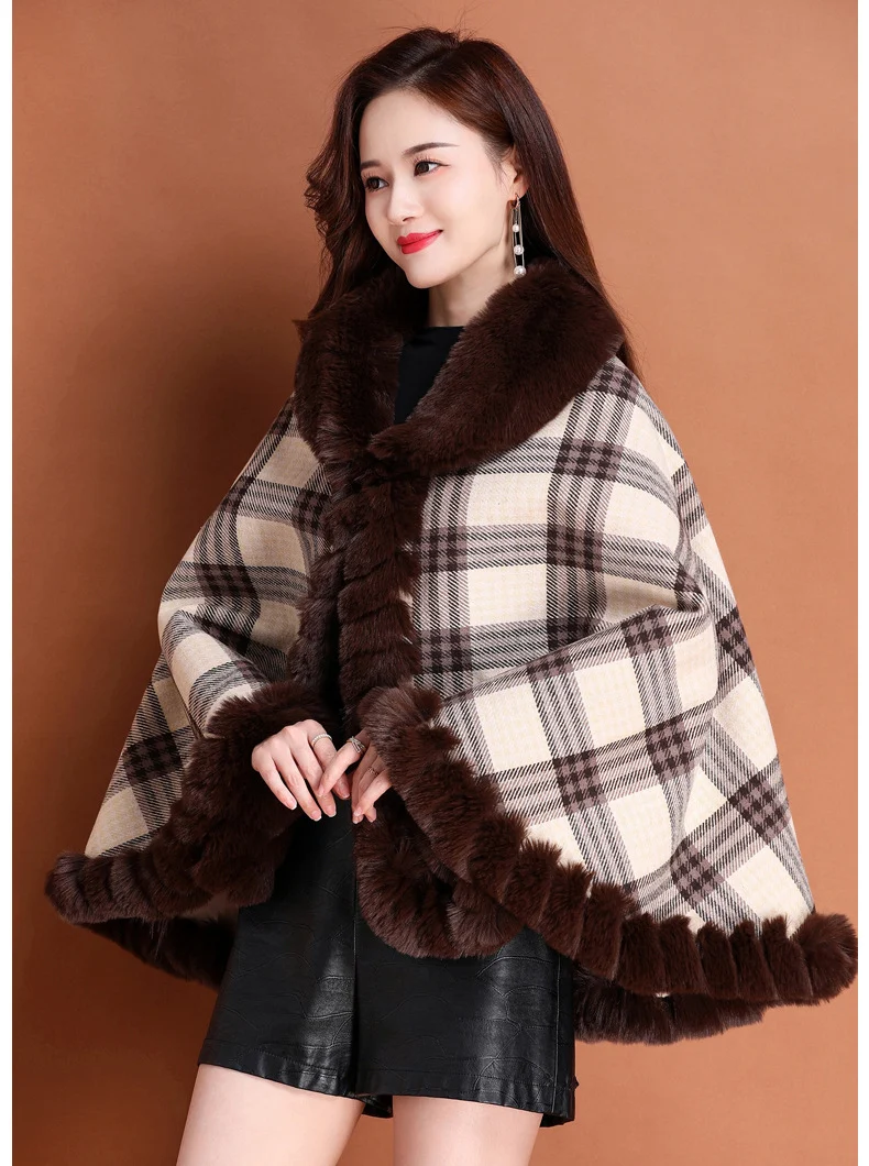 Title 10, Womens Cape and Shawl Coat, Thickened Cloak, W...