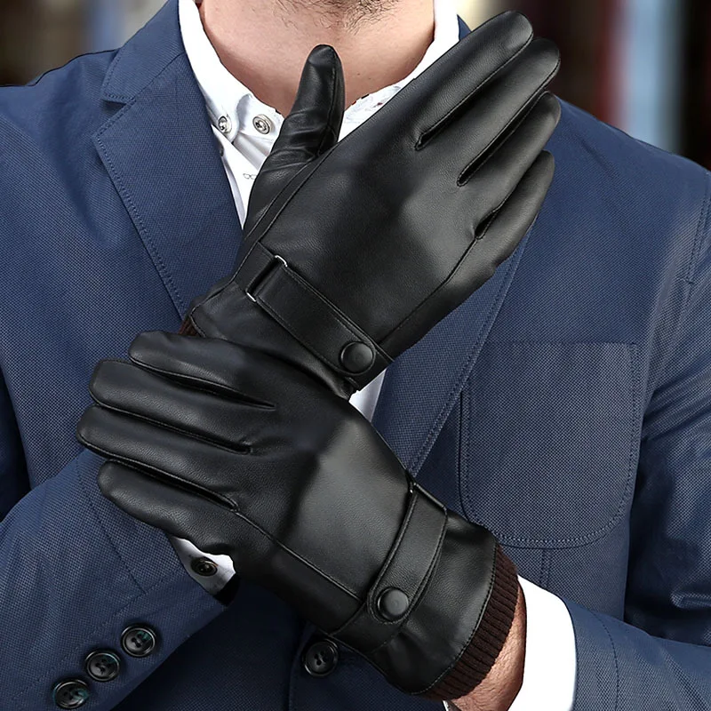 Title 4, PU plus velvet warm gloves