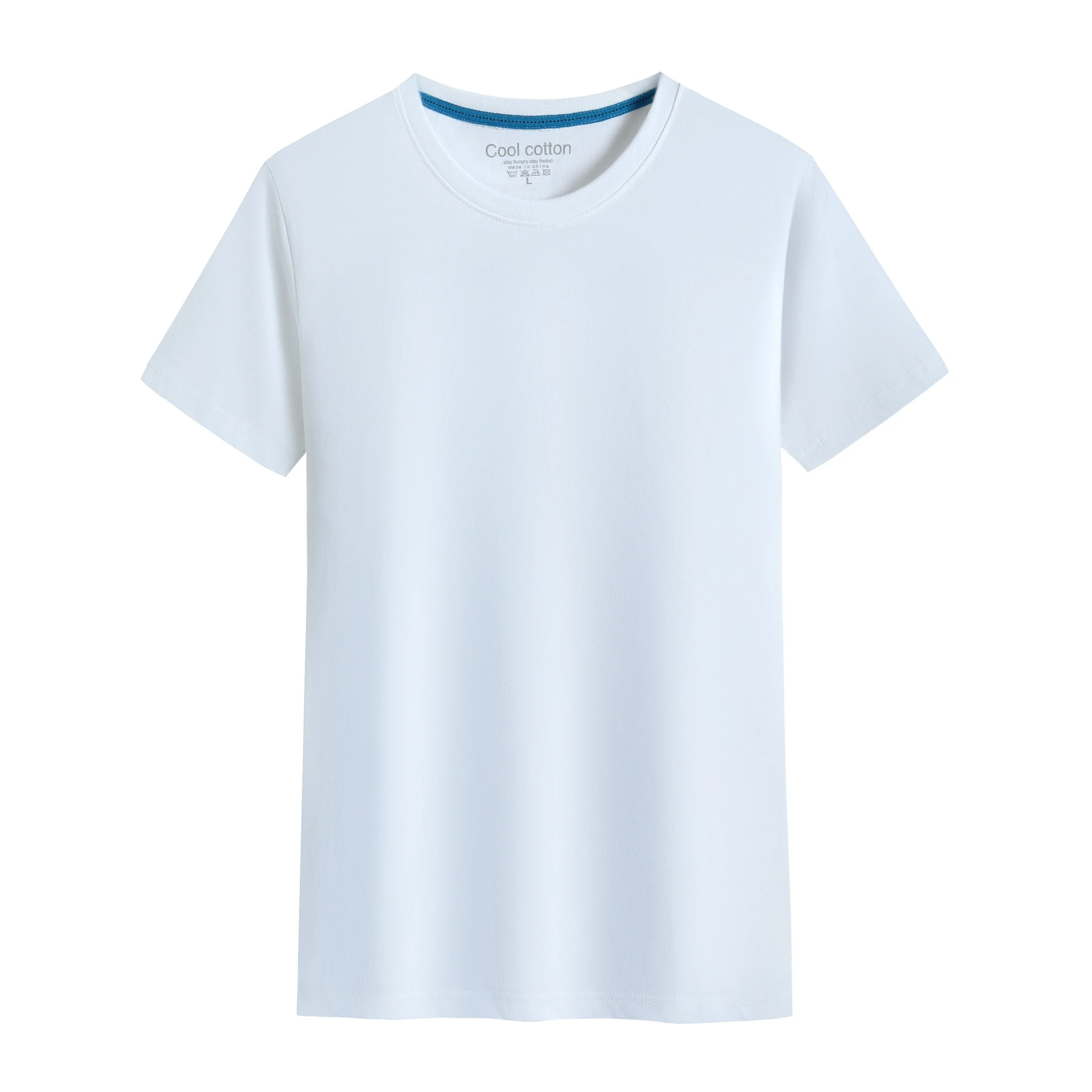 Plain Cotton Round Neck Short Sleeve T-shirt No Print Simple Comfort Versatile Everyday Wear Soft and Breathable Ideal f — photo 1