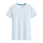 Plain Cotton Round Neck Short Sleeve T-shirt No Print Simple Comfort Versatile Everyday Wear Soft and Breathable Ideal f — photo 1