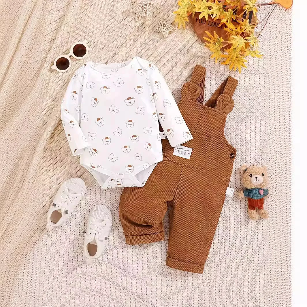 Title 6, Schattige babybeer print romper overall pakje, ...