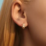 Brincos requintados de zircônia incrustada fashion, banho de cobre. Adicione brilho elegante ao seu visual diário e realce sua beleza. — foto 4