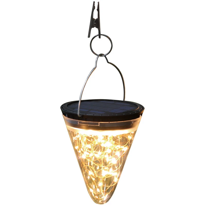 Luz solar de jardim à prova d'água com formato de cone estrela, ideal para áreas externas, resistente, fácil instalação e ecologicamente correta. — foto 1