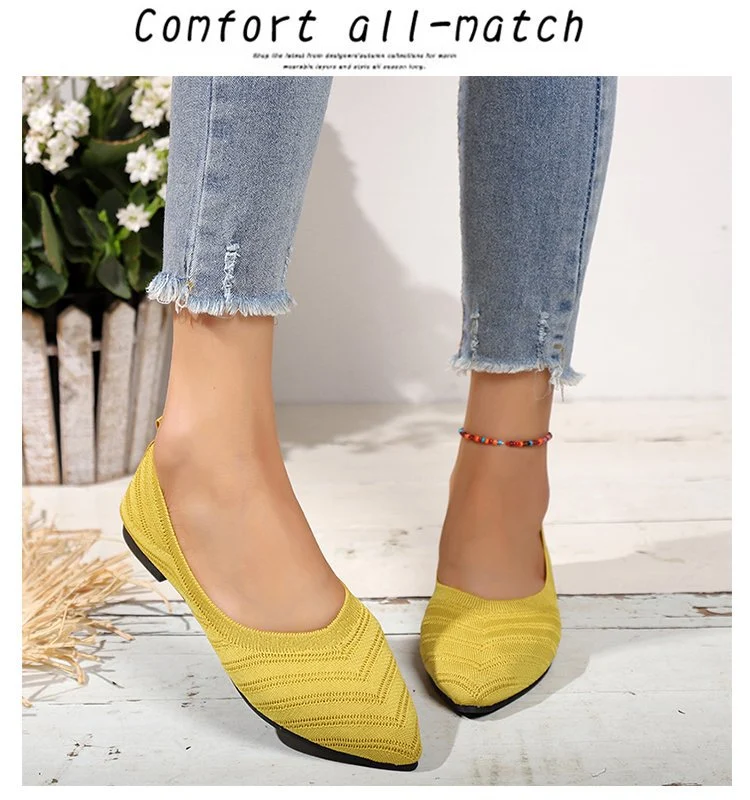 Title 10, Womens Comfortable Low-cut Square Toe Flat Sho...