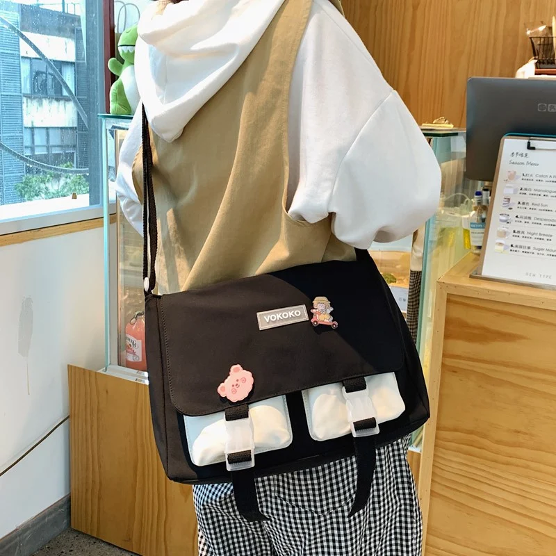 Title 4, Simple Girls Japanese Korean Canvas Messenger ...