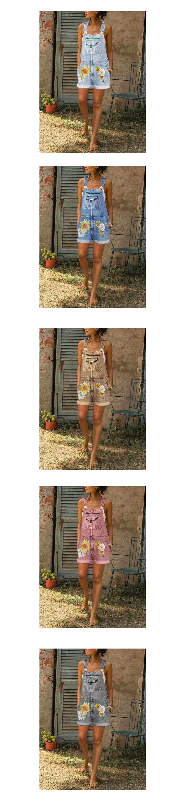 Title 1, Pantaloncini con bretelle da donna decorati con...