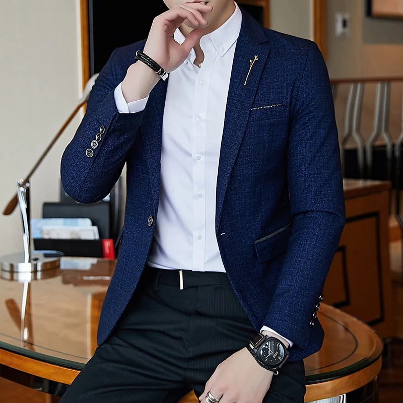 Title 4, Jaqueta masculina slim fit em cor sólida, perfe...