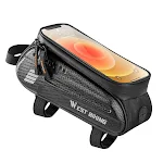 Bolsa de tubo superior de bicicleta com concha rígida frontal, à prova d'água, grande capacidade, fácil acesso e segura para seus pertences. — foto 4