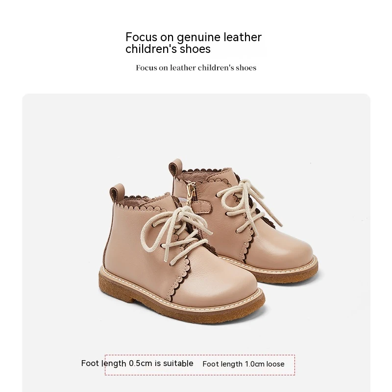Botas Martin Infantis com Cadarço e Zíper Lateral Antiderrapante para Bebê Menina Outono/Inverno — foto 12