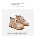 Botas Martin Infantis com Cadarço e Zíper Lateral Antiderrapante para Bebê Menina Outono/Inverno — foto 12