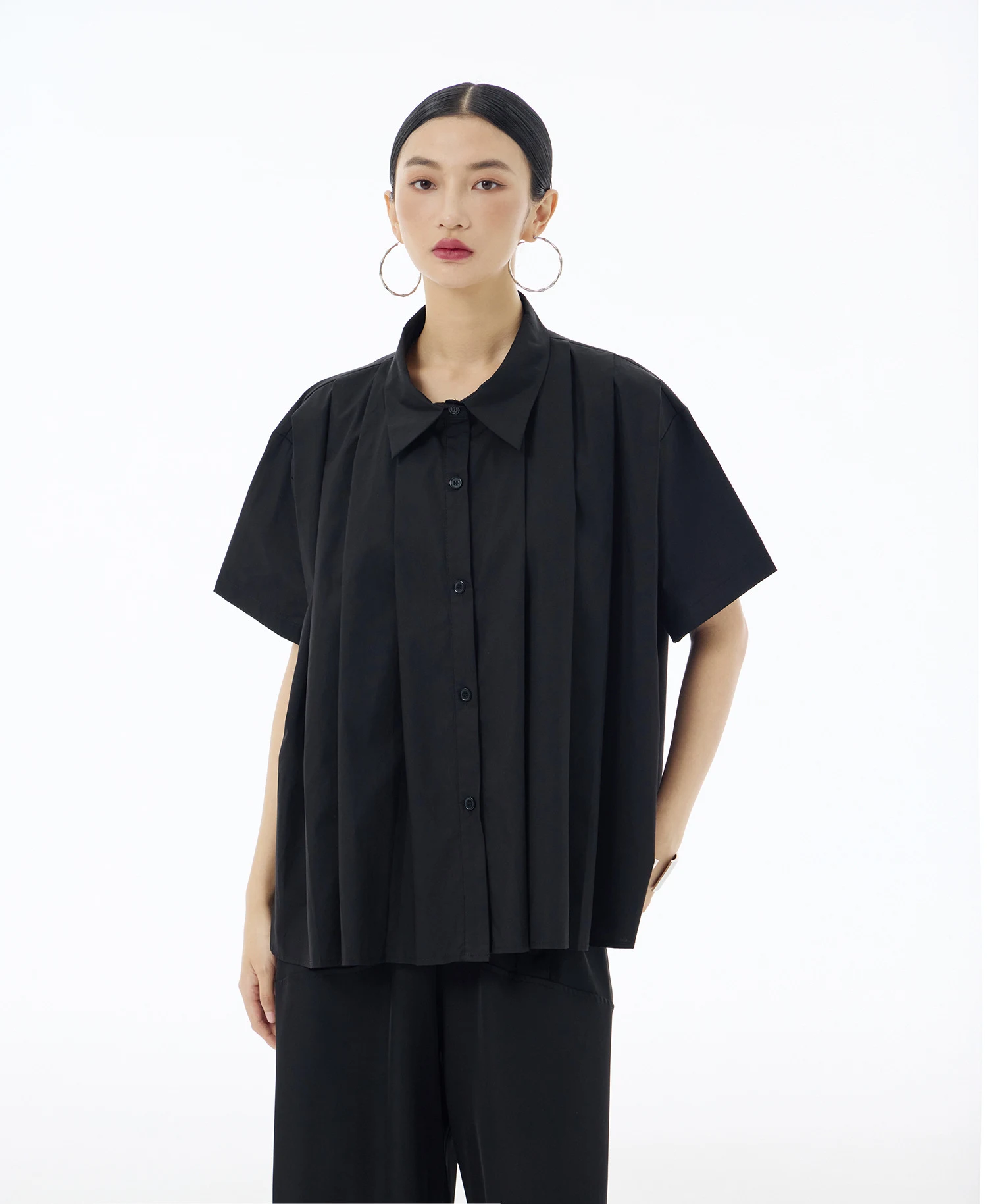 Title 14, Womens Loose Short-sleeved Lapel Shirt Summer ...
