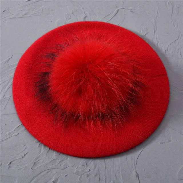 Herfst Winter Baretten Hoed Vrouwen Casual Gebreide Wollen Baret Wit — foto 30
