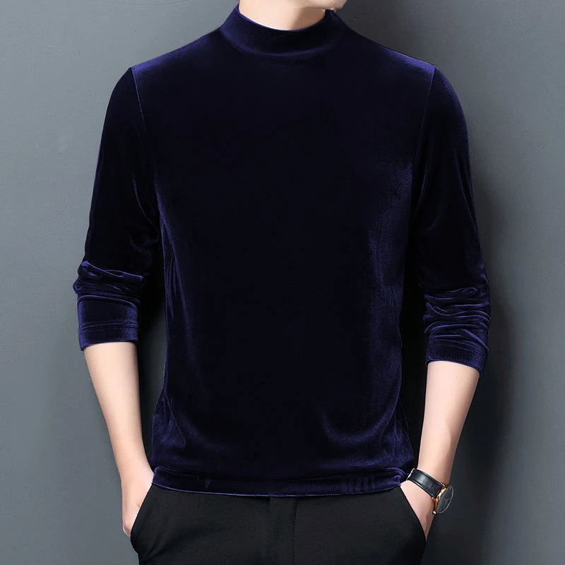 Title 4, Mens Fashionable All-matching Gold Velvet Thic...