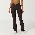 Calças femininas nude feel, cintura em V, perna larga cruzada, estilo europeu e americano. Conforto e elegância para o dia a dia. — foto 2