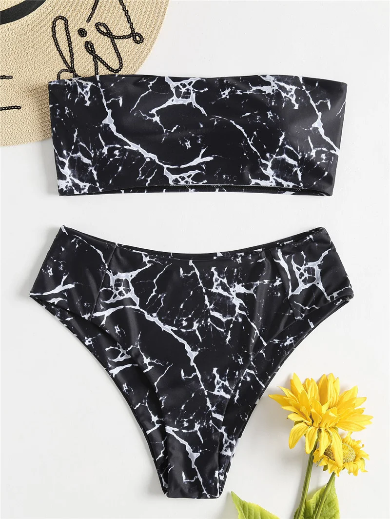 Title 3, Tube Top Gradient High Waist Swimsuit for women...