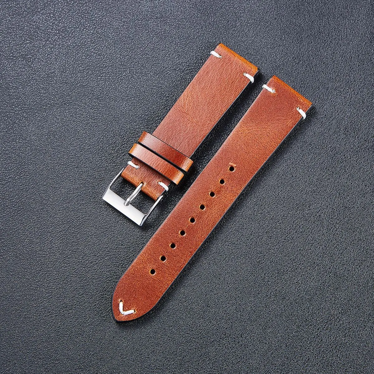 Color-Changing Leather Strap Vintage Oil Wax. Elevate your watch with evolving style and enduring quality. A timeless ac — photo 7