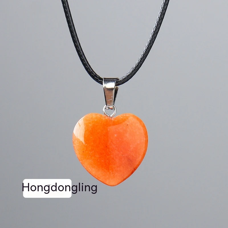 Pingente de amor de cristal natural 2cm, pedra bruta ágata coração de pêssego, para expressar afeto e demonstrar carinho e paixão. — foto 9