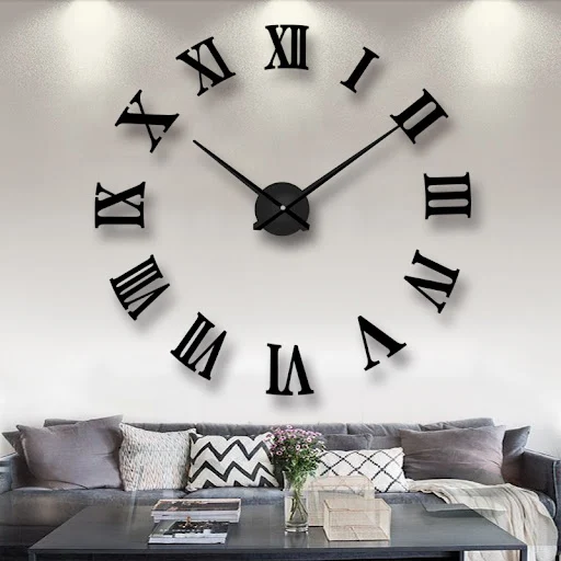 Title 1, European mirror wall clock creative clock