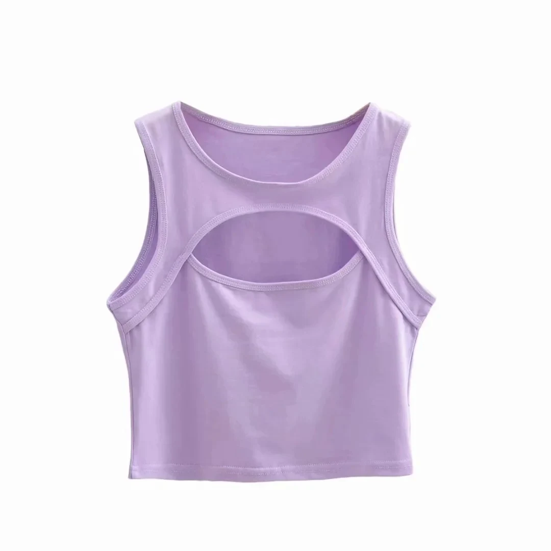 Top sportivo corto e aderente per ragazze, stile europeo e americano, perfetto per l'estate, per un look da ragazza alla moda. — foto 11