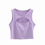 Top sportivo corto e aderente per ragazze, stile europeo e americano, perfetto per l'estate, per un look da ragazza alla moda. — foto 11