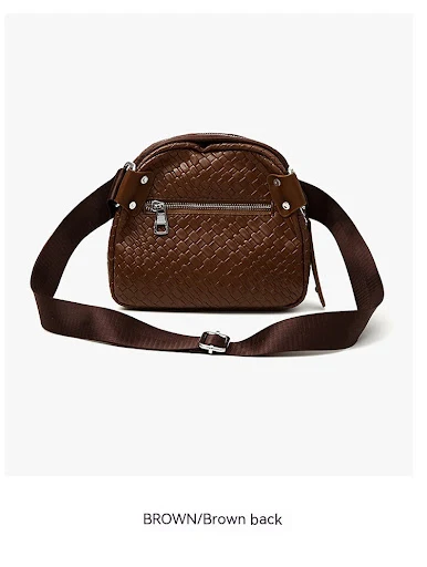 Title 21, Woven PU Shell Shoulder Messenger Bag, a stylis...
