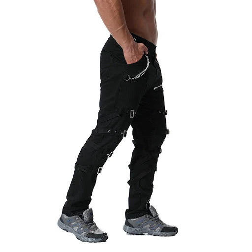 Title 6, Mens metal decoration oversized casual trouser...