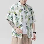 Beach couple casual short sleeve printed shirt. Perfect for a relaxed summer vibe, comfortable and stylish for beach day — photo 1