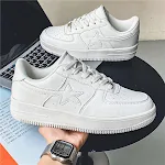Thick Soled White Casual Sneakers For Men Comfortable and stylish footwear. Perfect for everyday wear, offering a modern — photo 7